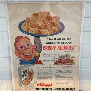 Howdy Doody Vintage 1953 Cereal Ad Rice Krispies